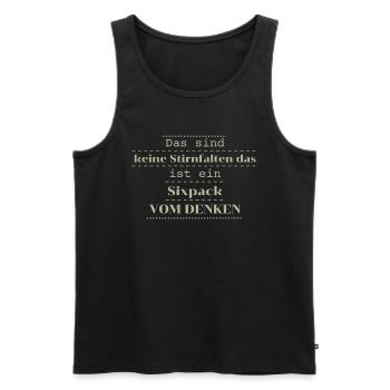 lustige sprüche sixpack vs. falten - Männer Premium Bio Tank Top - Schwarz - Vorne - AI Model Male 178 light (178cm)