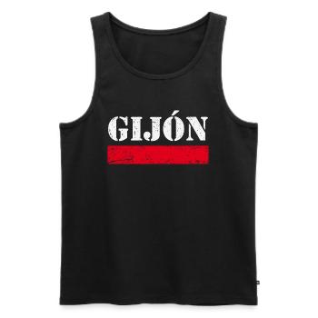 Gijon Vintage - Männer Premium Bio Tank Top - Schwarz - Vorne - Michal (187cm)