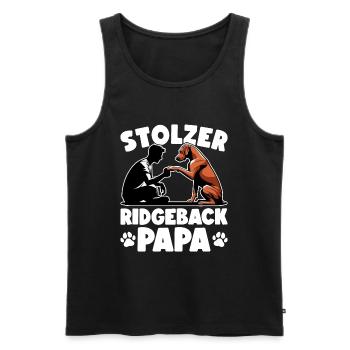 Rhodesian Ridgeback Papa Rhodesian Ridgebacks - Männer Premium Bio Tank Top - Schwarz - Vorne - Michal (187cm)