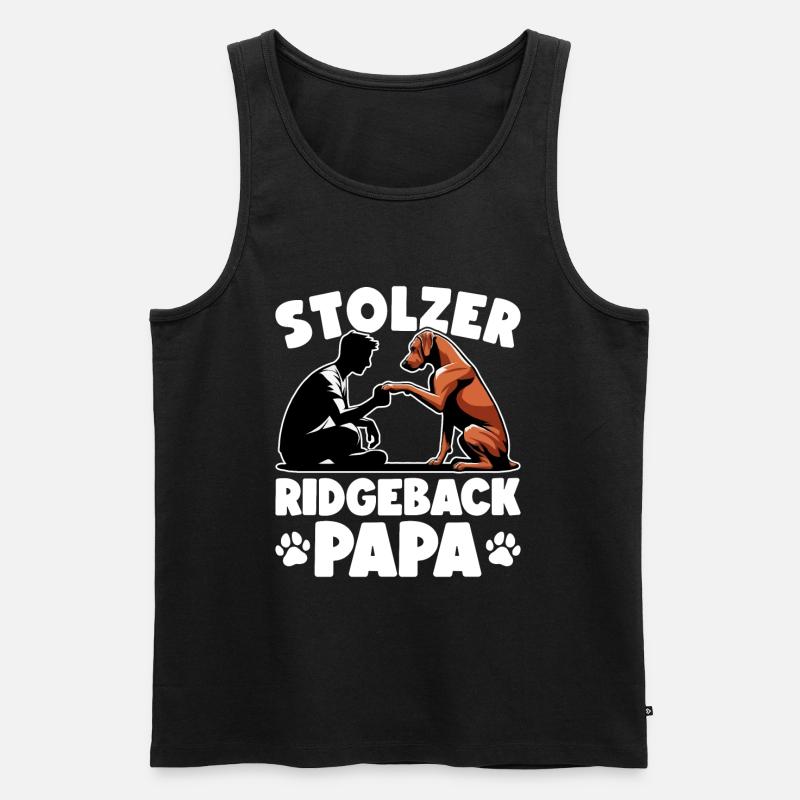 Rhodesian Ridgeback Papa Rhodesian Ridgebacks - Männer Premium Bio Tank Top - Schwarz