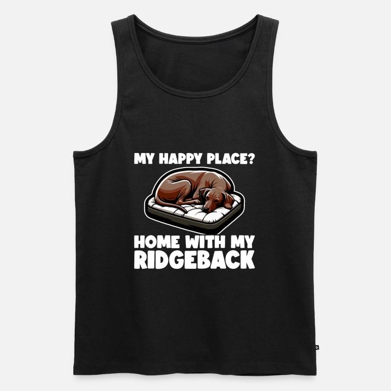 Rhodesian Ridgeback Happy Rhodesian Ridgebacks - Débardeur bio Premium Homme - noir