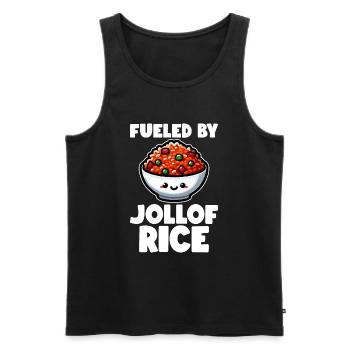 Jollof Rice - Men's Premium Organic Tank Top - black - Front - AI Model Male 178 light (178cm)