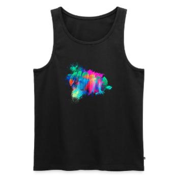 Orange slices isolated colorful - Men's Premium Organic Tank Top - black - Front - AI Model Male 178 light (178cm)
