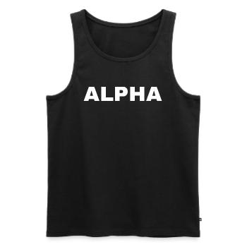 Alpha - Débardeur bio Premium Homme - noir - Devant - Michal (187cm)