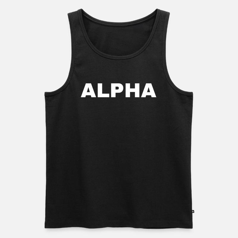 Alpha - Männer Premium Bio Tank Top - Schwarz