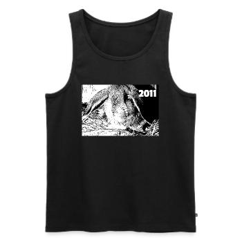 Hase 2011 - Männer Premium Bio Tank Top - Schwarz - Vorne - Michal (187cm)