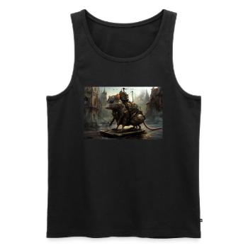 Ratte City 2 - Männer Premium Bio Tank Top - Schwarz - Vorne - Michal (187cm)