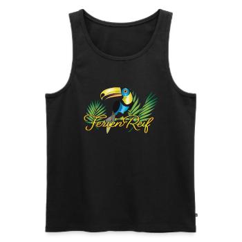 Urlaub FerienReif Tucan - Männer Premium Bio Tank Top - Schwarz - Vorne - Michal (187cm)