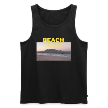 Beach 18 - Männer Premium Bio Tank Top - Schwarz - Vorne - Michal (187cm)