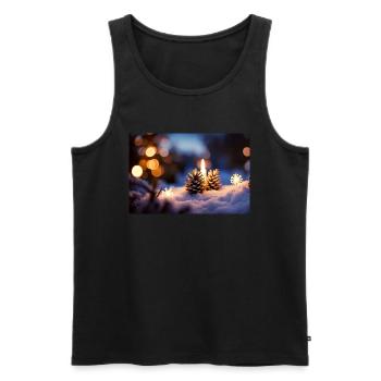 Christmas spirit in the forest - Men's Premium Organic Tank Top - black - Front - AI Model Male 178 light (178cm)