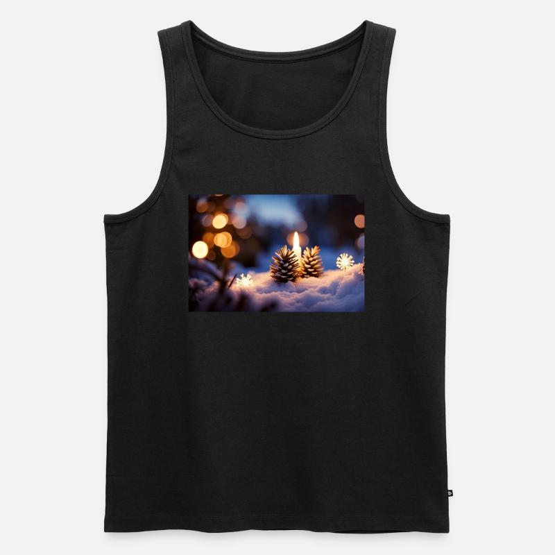 Weihnachtsstimmung im Wald - Männer Premium Bio Tank Top - Schwarz