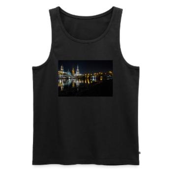 Dresden at night - Men's Premium Organic Tank Top - black - Front - AI Model Male 178 light (178cm)