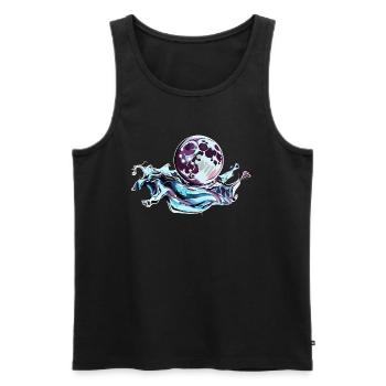 Chrom Vollmond - Männer Premium Bio Tank Top - Schwarz - Vorne - Michal (187cm)