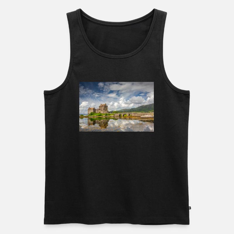 Schottland Eilean Donan Castle - Männer Premium Bio Tank Top - Schwarz