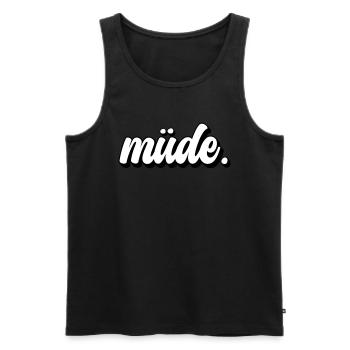 Müde - Männer Premium Bio Tank Top - Schwarz - Vorne - AI Model Male 178 light (178cm)