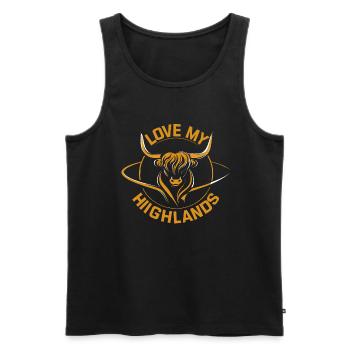 Meine Highlands Rinder ich liebe Highlands - Männer Premium Bio Tank Top - Schwarz - Vorne - AI Model Male 178 light (178cm)