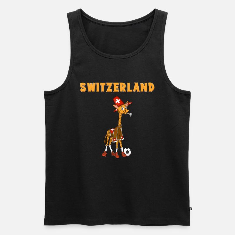 Schweiz Giraffe / Schweizer Fans - Männer Premium Bio Tank Top - Schwarz