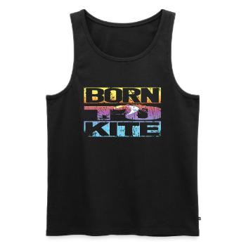 Kitesurfen Retro - Männer Premium Bio Tank Top - Schwarz - Vorne - AI Model Male 178 light (178cm)