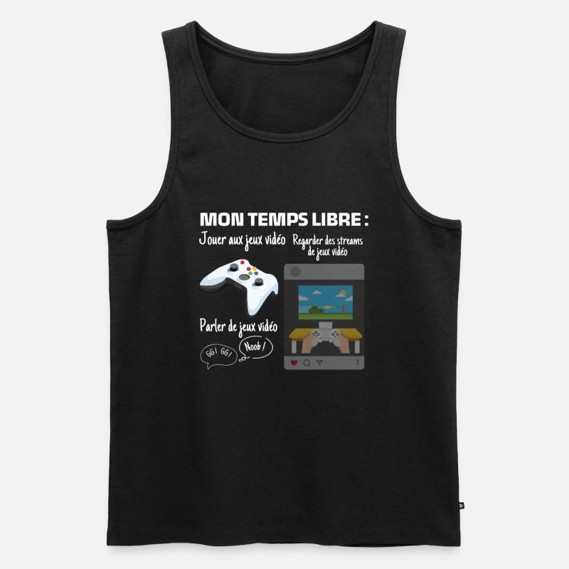 Meine Freizeit: 100% Gaming - Männer Premium Bio Tank Top - Schwarz