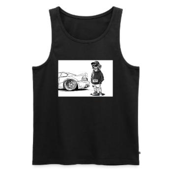 Tuner Dackel - Männer Premium Bio Tank Top - Schwarz - Vorne - Michal (187cm)