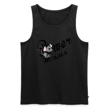 Power Maus - Männer Premium Bio Tank Top - Schwarz - Vorne - AI Model Male 178 light (178cm)