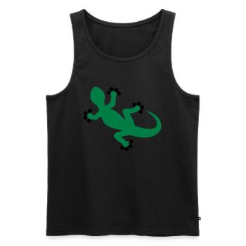 Gecko / Eidechse - Männer Premium Bio Tank Top - Schwarz - Vorne - AI Model Male 178 light (178cm)