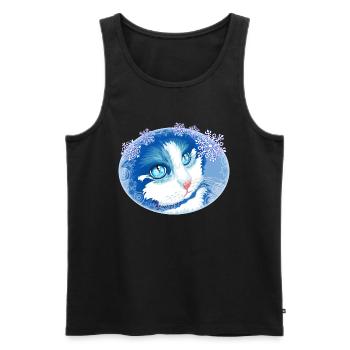 Weihnachten Katze Kätzchen - Männer Premium Bio Tank Top - Schwarz - Vorne - AI Model Male 178 light (178cm)