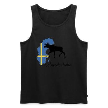 Schwedenliebe Elch - Männer Premium Bio Tank Top - Schwarz - Vorne - Michal (187cm)
