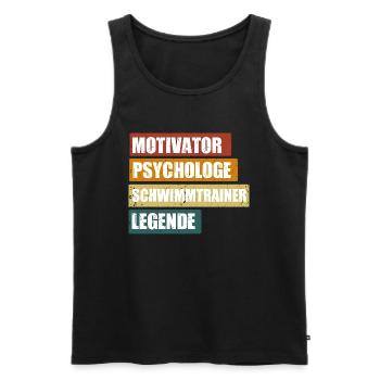Lustige Schwimmtrainer Sprüche zum Geburtstag - Männer Premium Bio Tank Top - Schwarz - Vorne - AI Model Male 178 light (178cm)