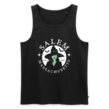 Salem, witch halloween - Men's Premium Organic Tank Top - black - Front - AI Model Male 178 light (178cm)