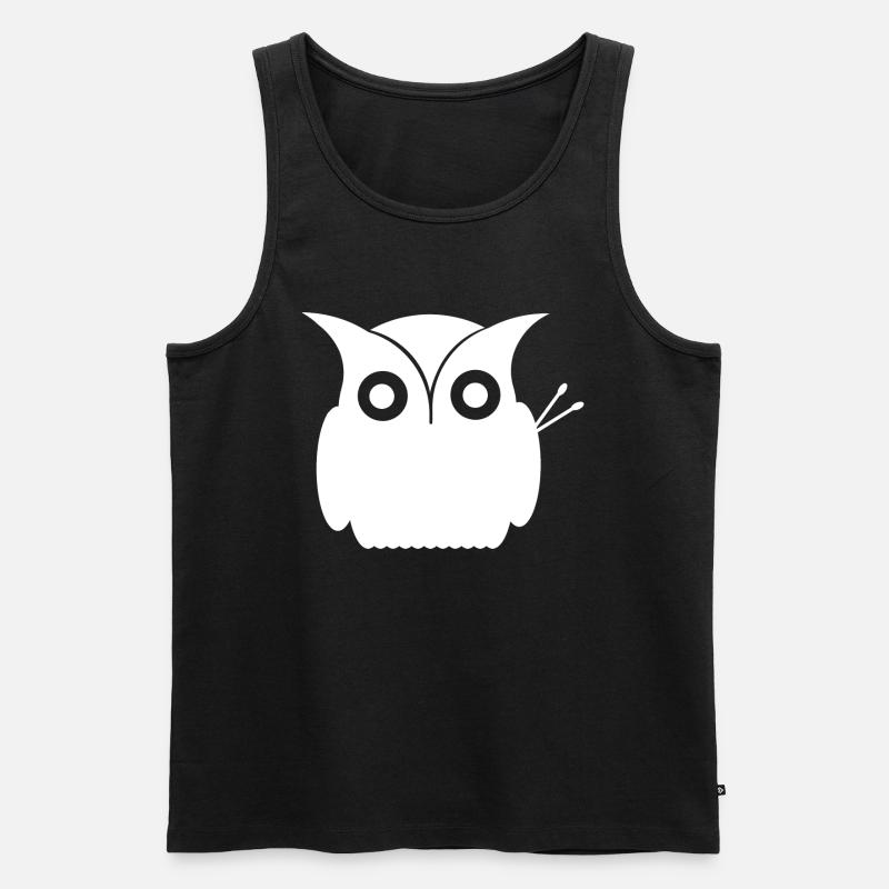 Eule mit Drumsticks - Männer Premium Bio Tank Top - Schwarz
