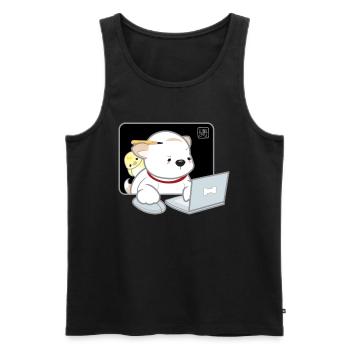 Hund koreanisch - japanischer Stil 05 - Männer Premium Bio Tank Top - Schwarz - Vorne - AI Model Male 178 light (178cm)
