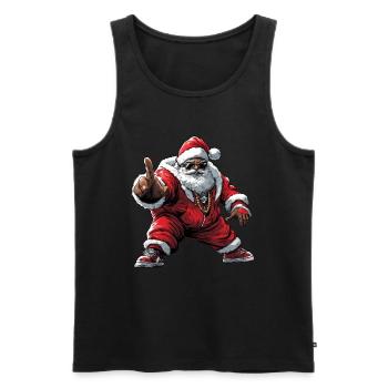 Hip Hop Weihnachten / Rap Weihnachtsmann - Männer Premium Bio Tank Top - Schwarz - Vorne - Michal (187cm)
