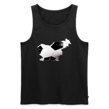 Slowenien Landkarte umrahmt echten Fußball - Männer Premium Bio Tank Top - Schwarz - Vorne - AI Model Male 178 light (178cm)