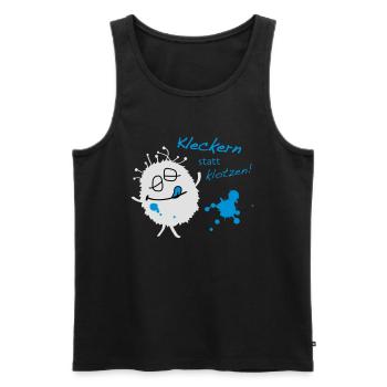 Kleckern statt klotzen - Männer Premium Bio Tank Top - Schwarz - Vorne - Michal (187cm)
