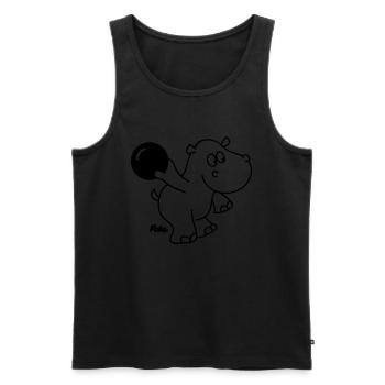 Kegel Nilpferd - Männer Premium Bio Tank Top - Schwarz - Vorne - Michal (187cm)