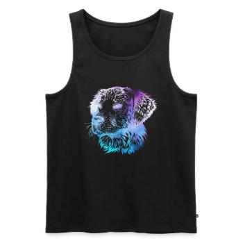 Galaxy silhouette de chien abstrait - Débardeur bio Premium Homme - noir - Devant - AI Model Male 178 light (178cm)
