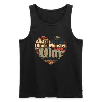 Ulm Donau Herz - Männer Premium Bio Tank Top - Schwarz - Vorne - Michal (187cm)