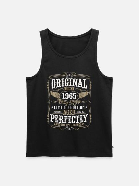 Vintage 1965 Vintage Retro Födelsedagspresent - Ekologisk premium tanktopp herr - svart