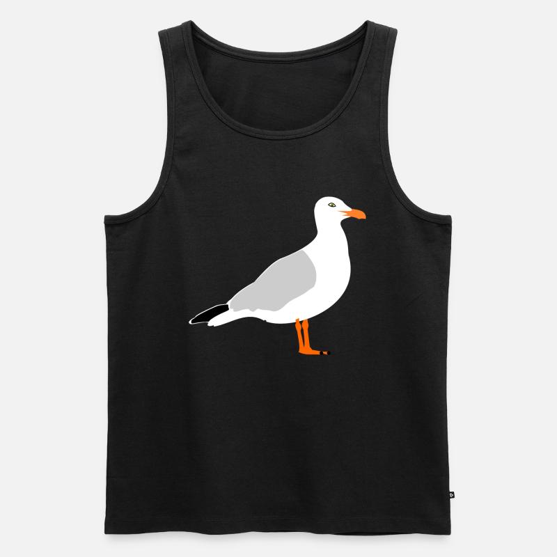 Möwe - Männer Premium Bio Tank Top - Schwarz
