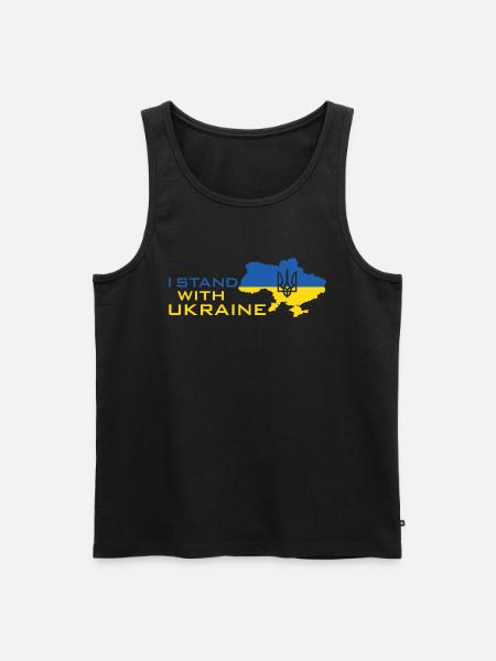 I Stand with Ukraine - Männer Premium Bio Tank Top - Schwarz