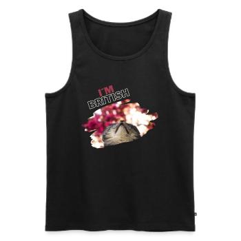 I´m British Katze Mädchen Lustig Bunt Kätzchen Fun - Männer Premium Bio Tank Top - Schwarz - Vorne - Michal (187cm)
