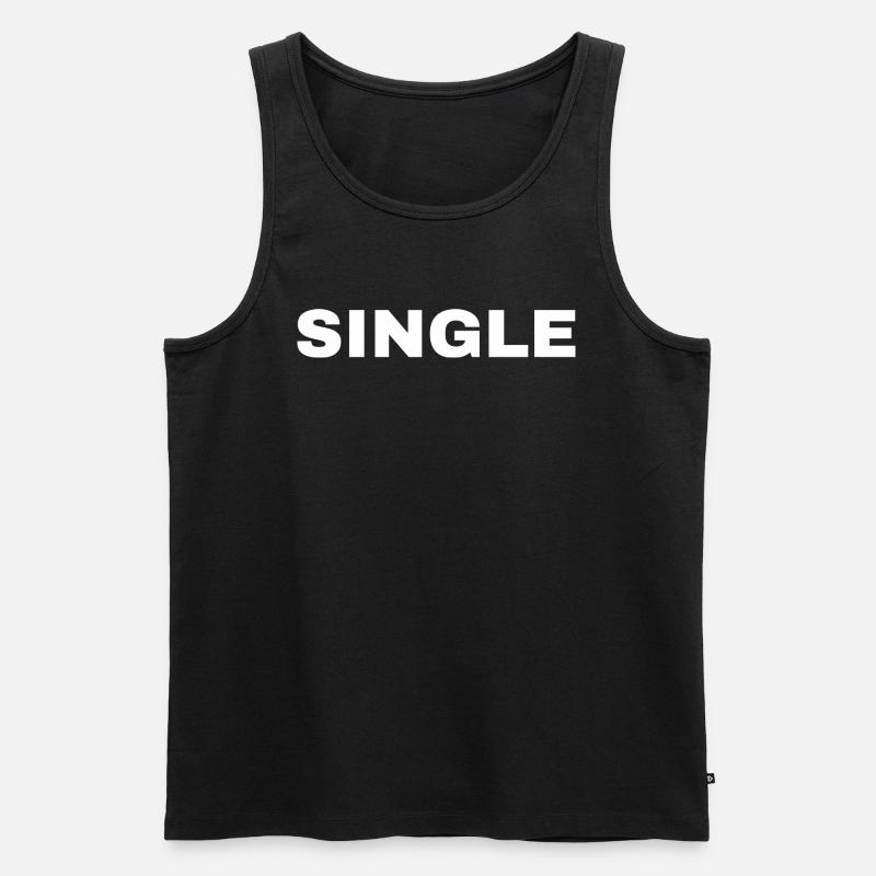 Single - Männer Premium Bio Tank Top - Schwarz