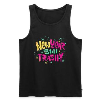 Nouvel An encore trash Bonne année 2023 - Débardeur bio Premium Homme - noir - Devant - Michal (187cm)