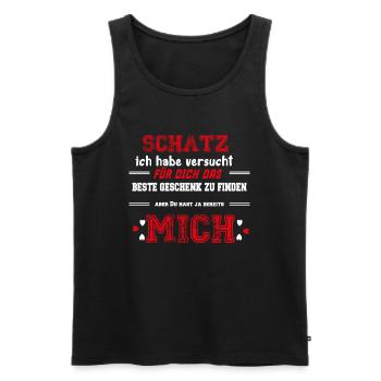 Schatz ich habe versucht das perfekte Geschenk für - Männer Premium Bio Tank Top - Schwarz - Vorne - Michal (187cm)