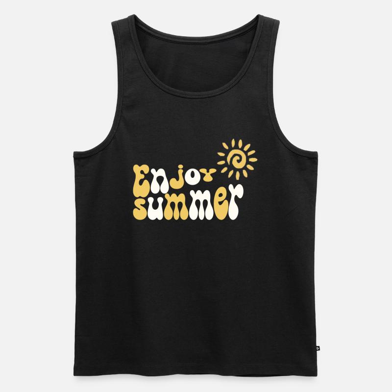 Enjoy Summer - Männer Premium Bio Tank Top - Schwarz