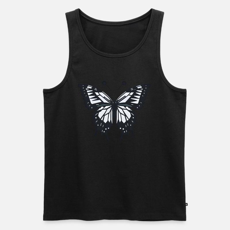 Simpe Design Schmetterling - Männer Premium Bio Tank Top - Schwarz