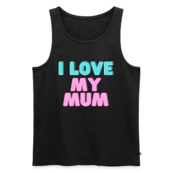 I love my mum - Men's Premium Organic Tank Top - black - Front - AI Model Male 178 light (178cm)