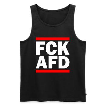 Fuck afd - Männer Premium Bio Tank Top - Schwarz - Vorne - AI Model Male 178 light (178cm)