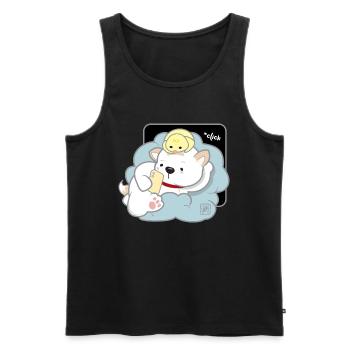 Hund koreanisch - japanischer Stil 03B - Männer Premium Bio Tank Top - Schwarz - Vorne - AI Model Male 178 light (178cm)